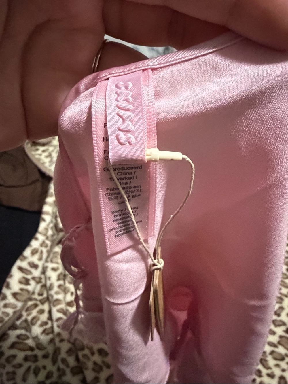 SKIMS Pink Silk Lace Top - Picture 5 of 6